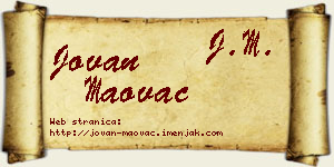 Jovan Maovac vizit kartica